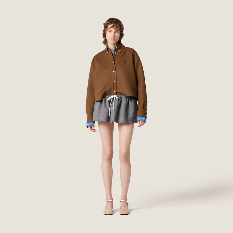 Double cashmere miniskirt