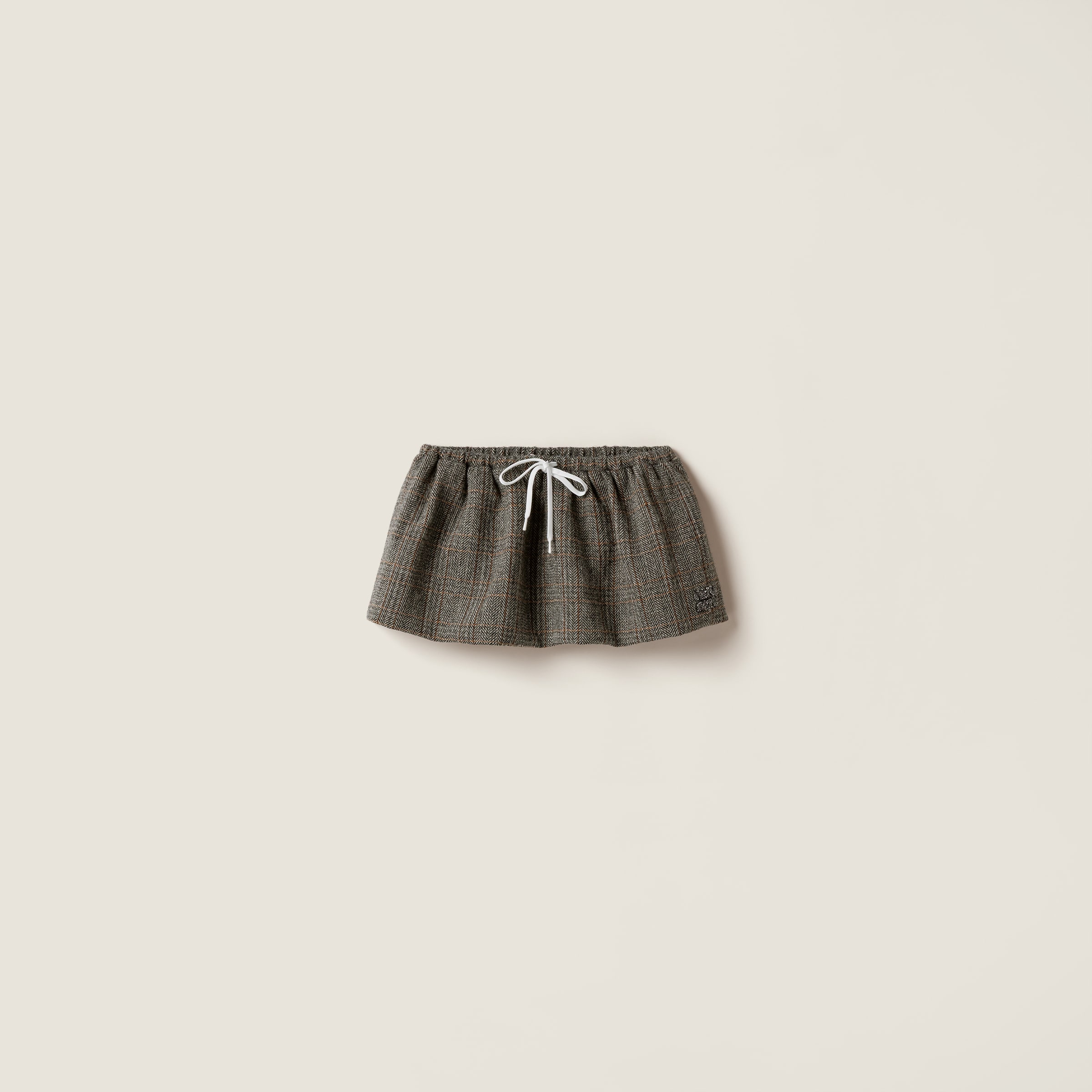 Miu Miu Chevron Miniskirt In Gray