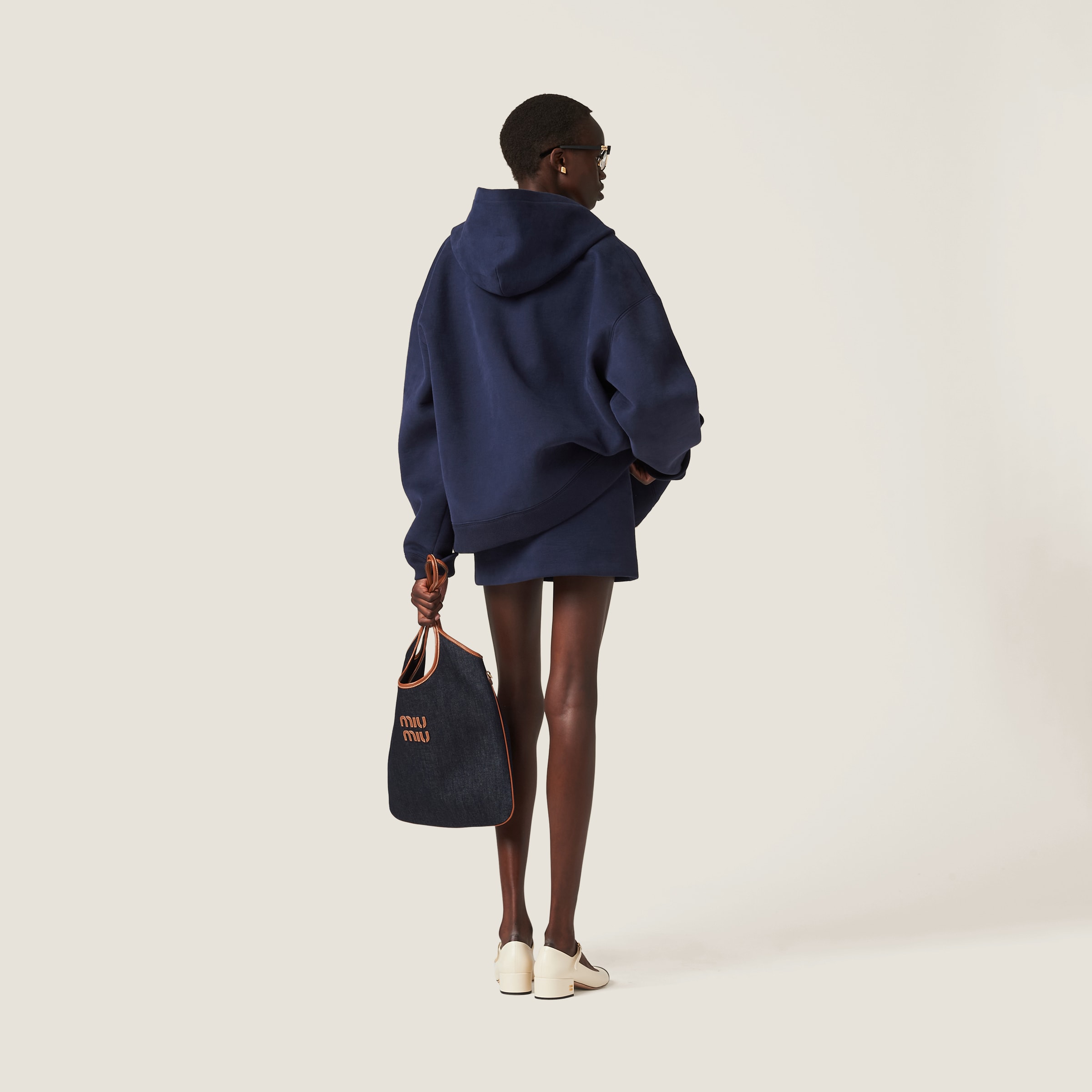 MIU MIU PADDED COTTON FLEECE MINISKIRT