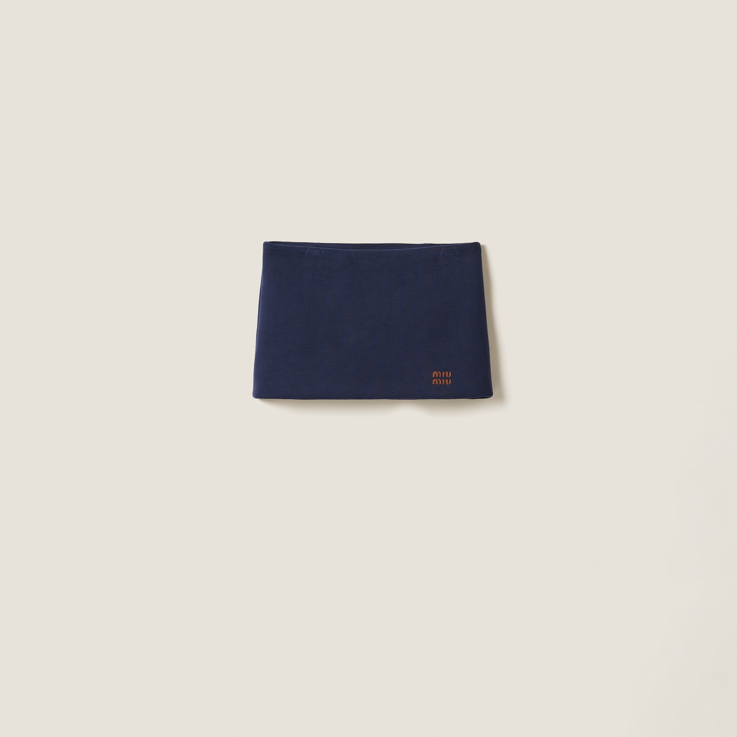 Miu Miu Padded Cotton Fleece Miniskirt In Navy