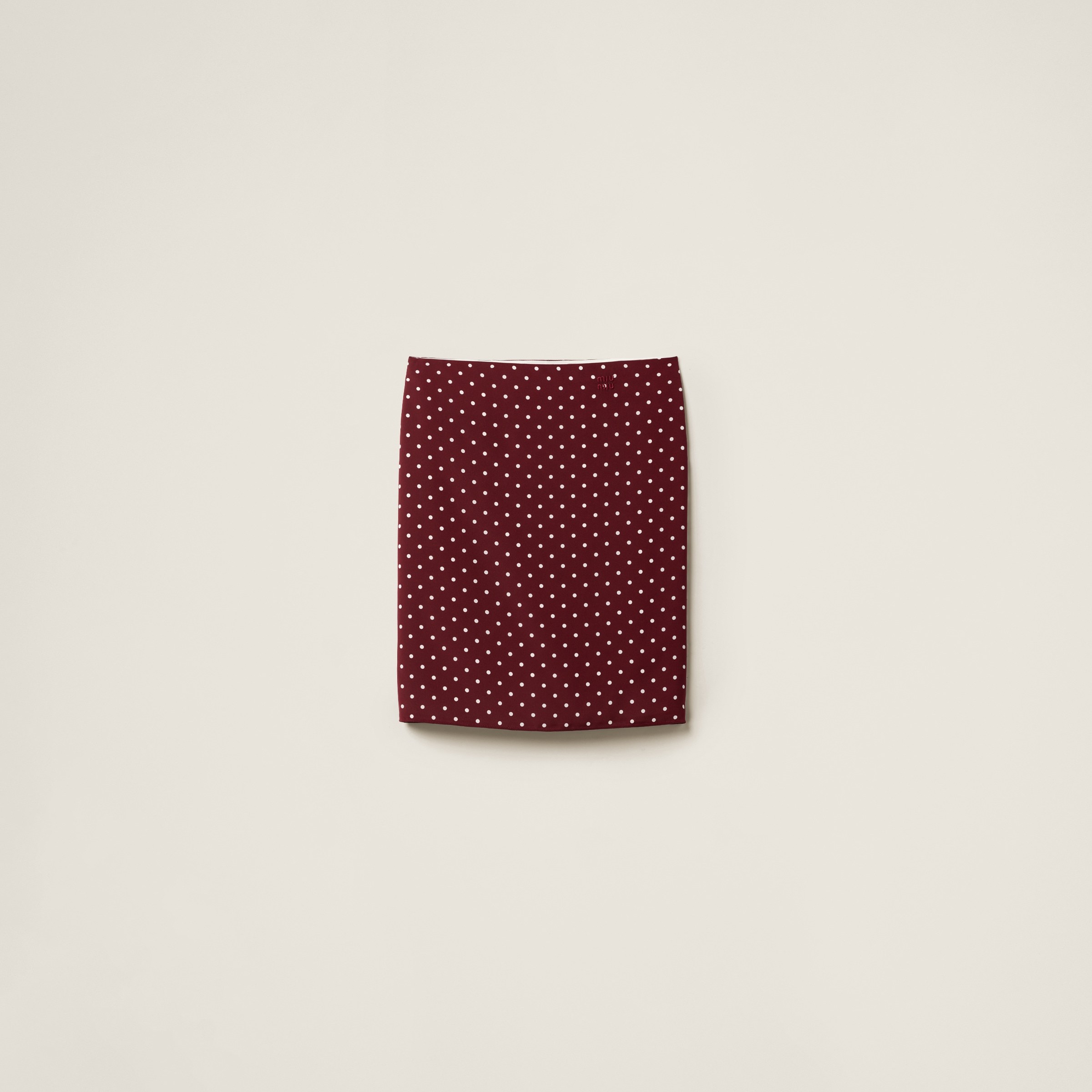 MIU MIU POLKA-DOT CREPE DE CHINE SKIRT