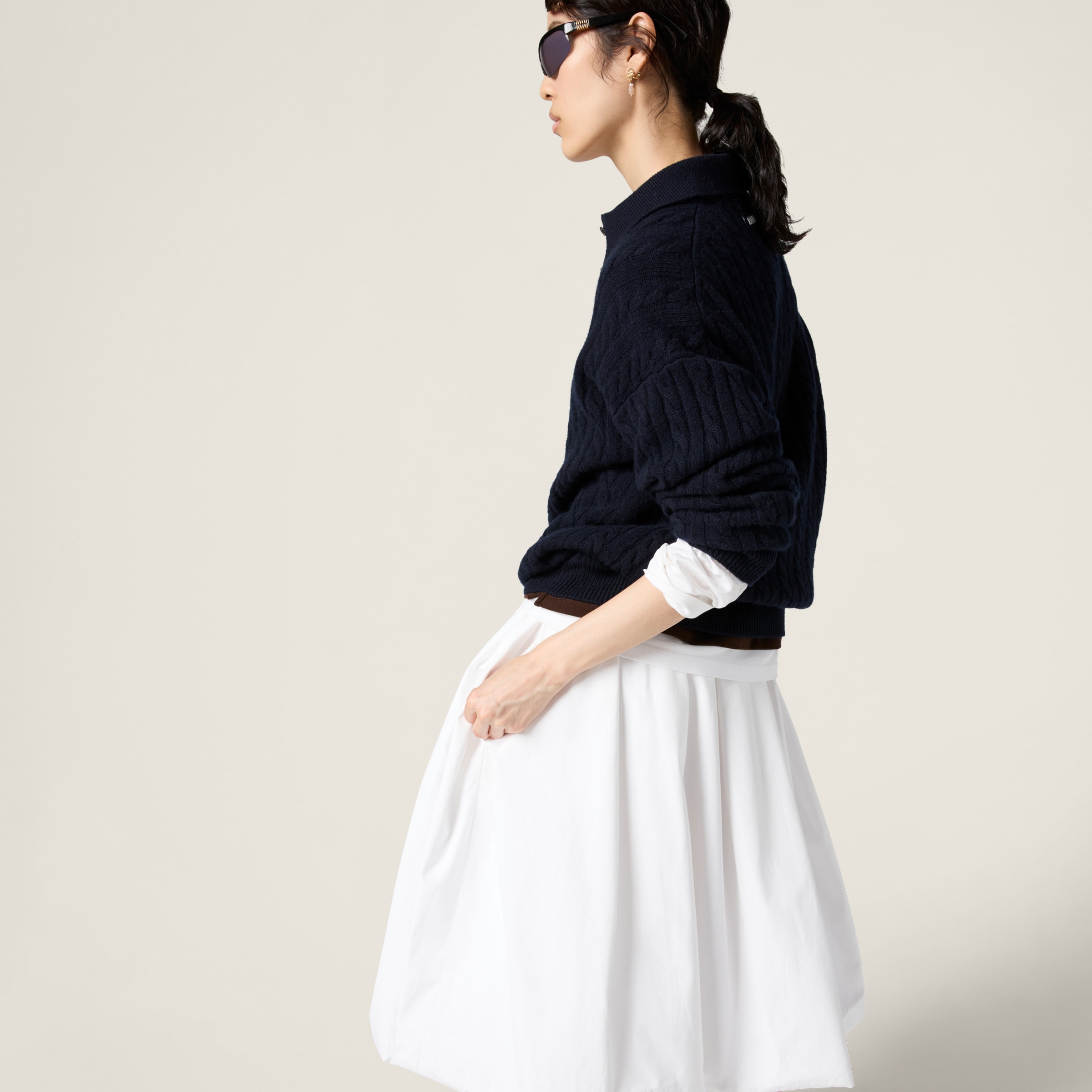 Miu Miu: Women's Mohair Miniskirt (Navy) | DSMNY E-SHOP