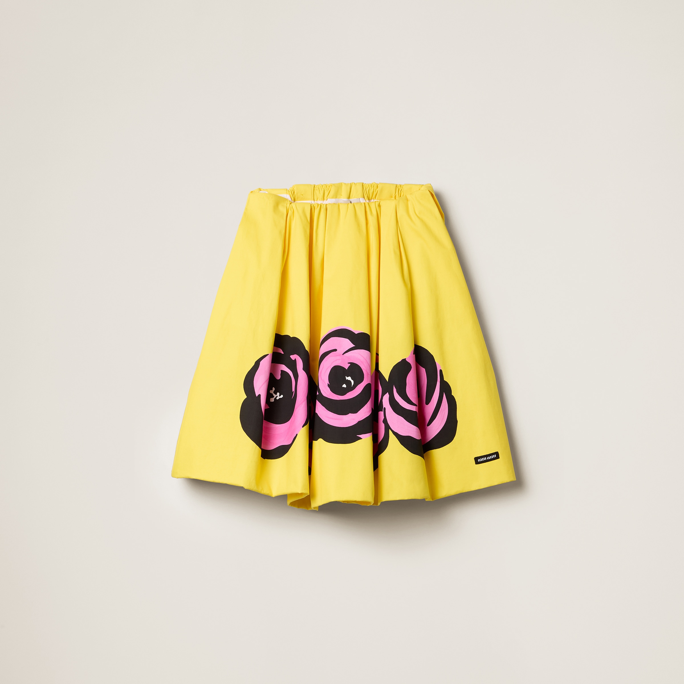 Yellow pink Poplin And Jersey Skirt Miu Miu