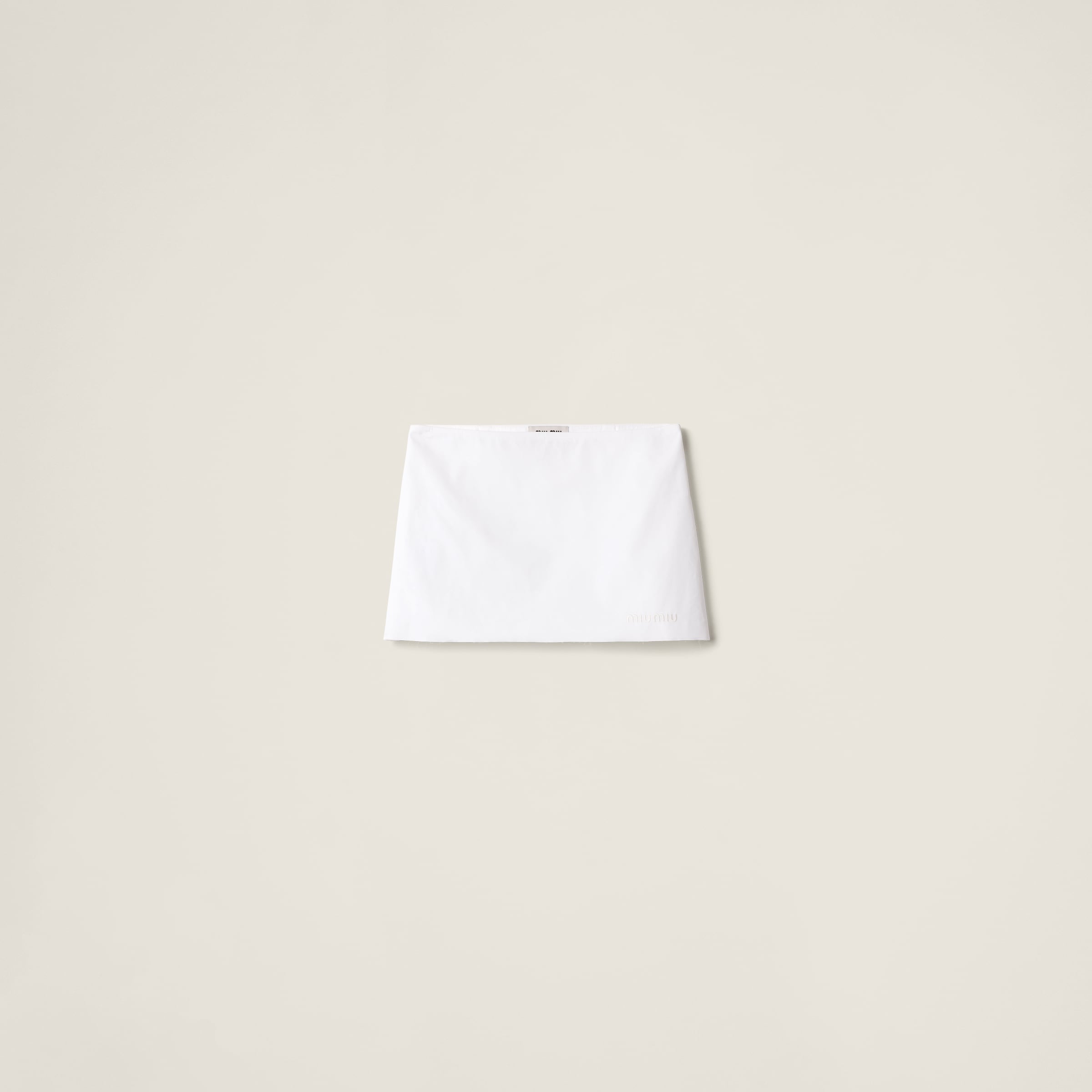 Miu Miu Poplin And Jersey Miniskirt In White