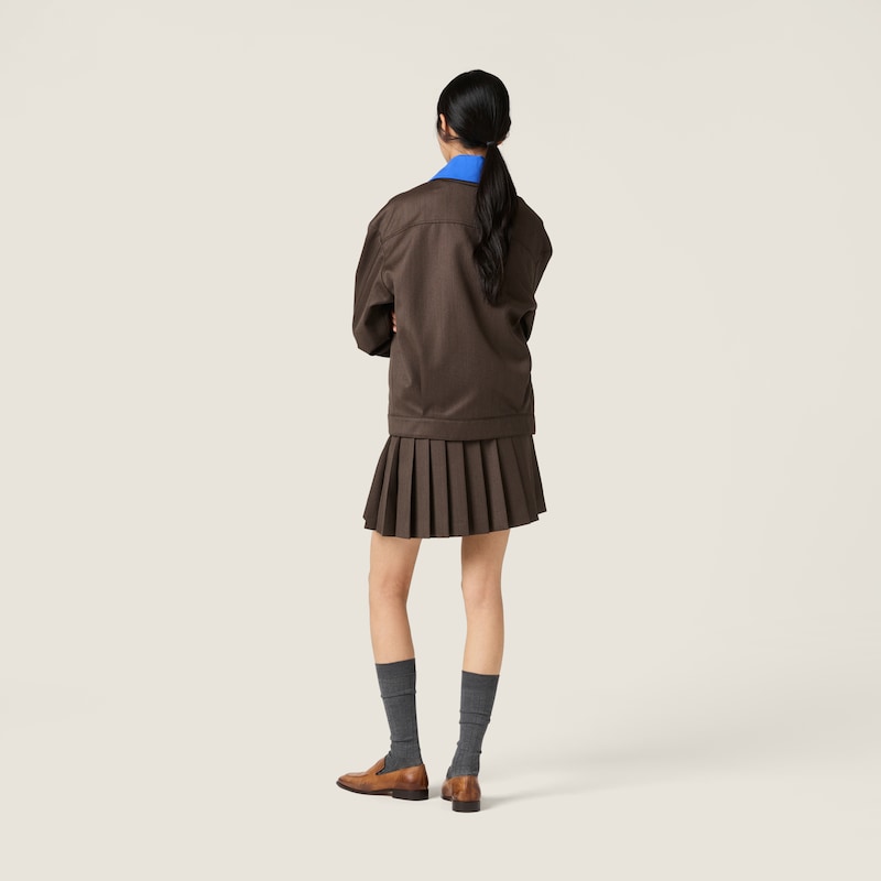 Pleated Cover fabric miniskirt