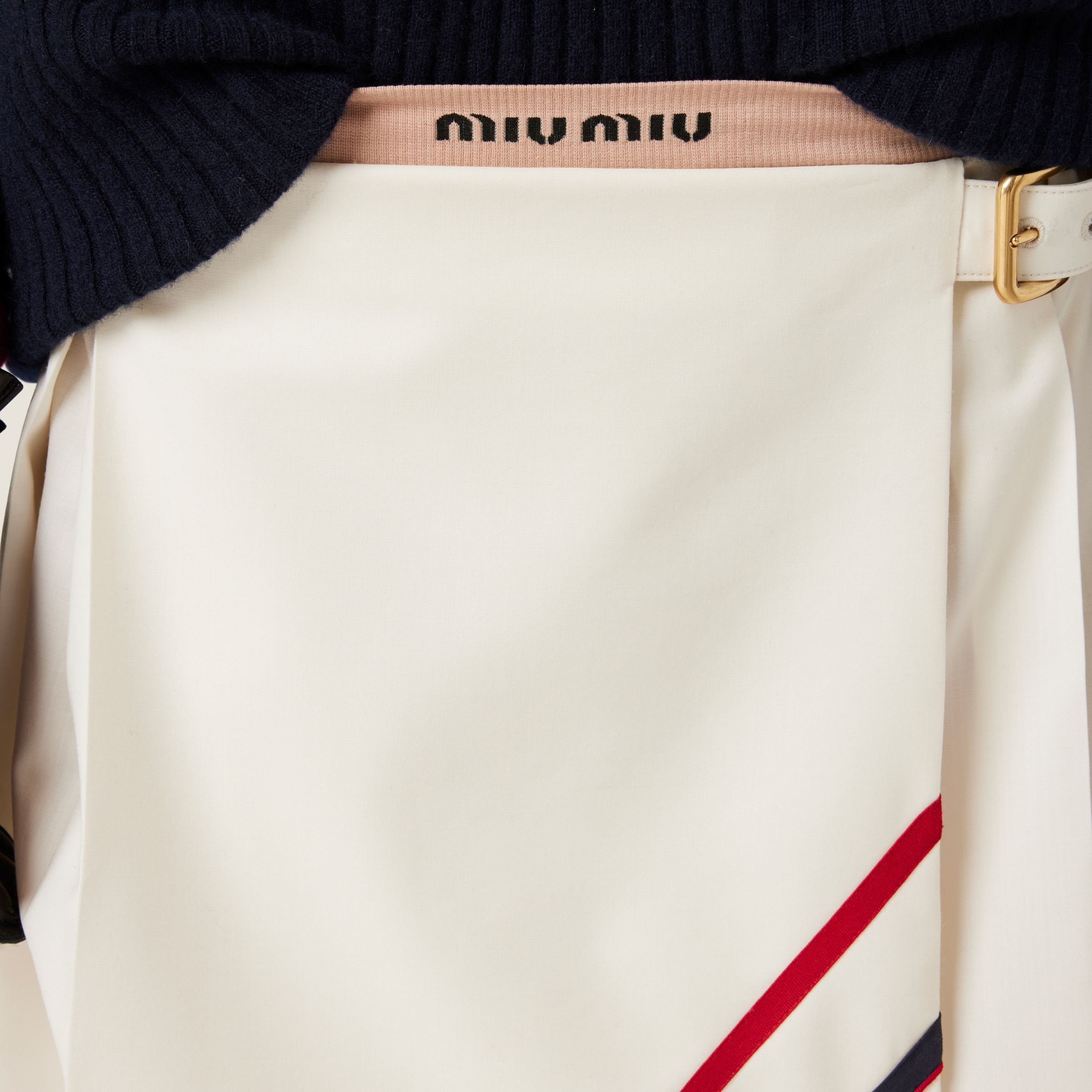 MIU MIU PLEATED MOHAIR FABRIC MINI-SKIRT