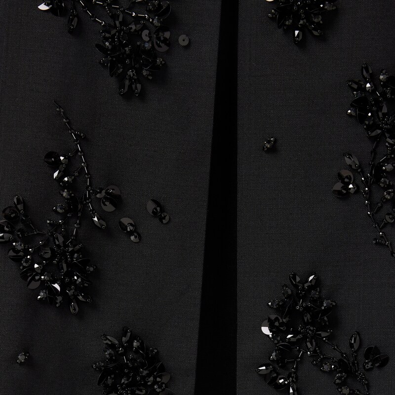 Embroidered kid mohair skirt