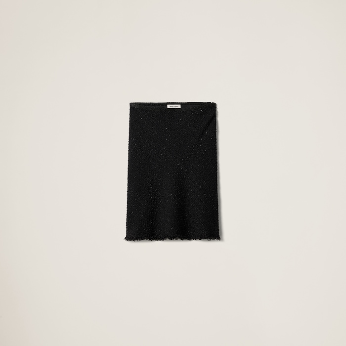 【日本入手困難】ミュウミュウ Lame boucle skirt スカート Black Lamé Bouclé Skirt | Miu Miu