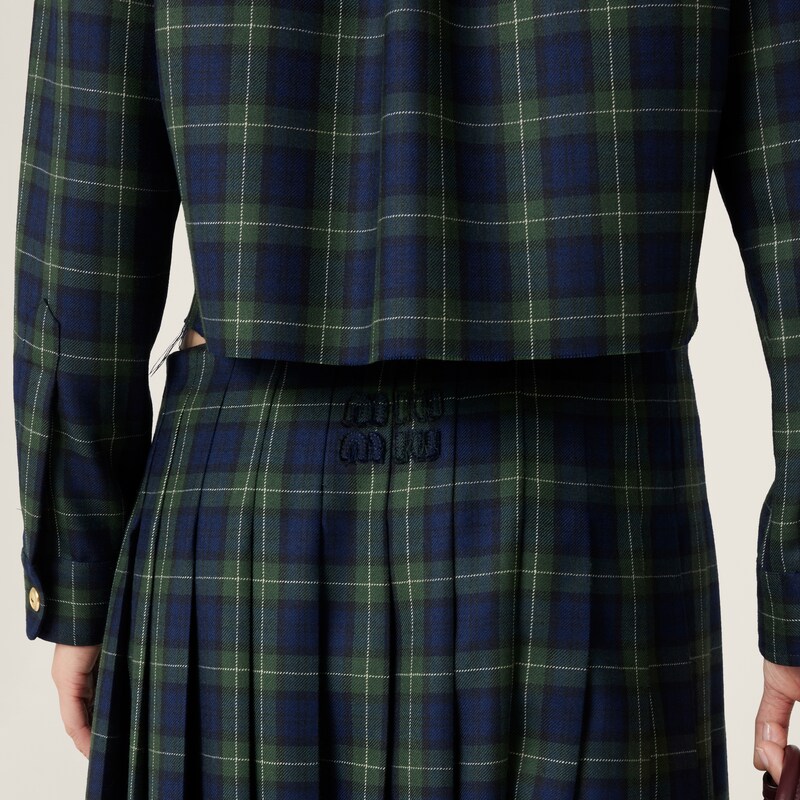 Pleated tartan skirt