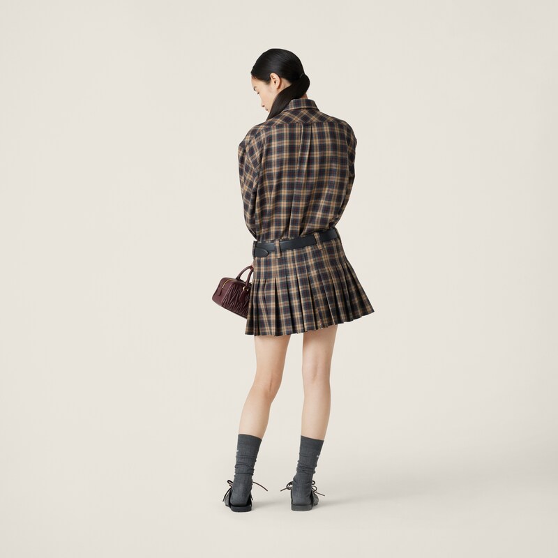 Falten-Minirock mit Tartan-Muster