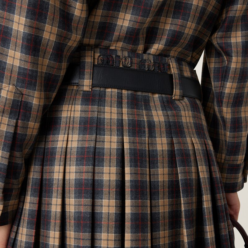 Falten-Minirock mit Tartan-Muster