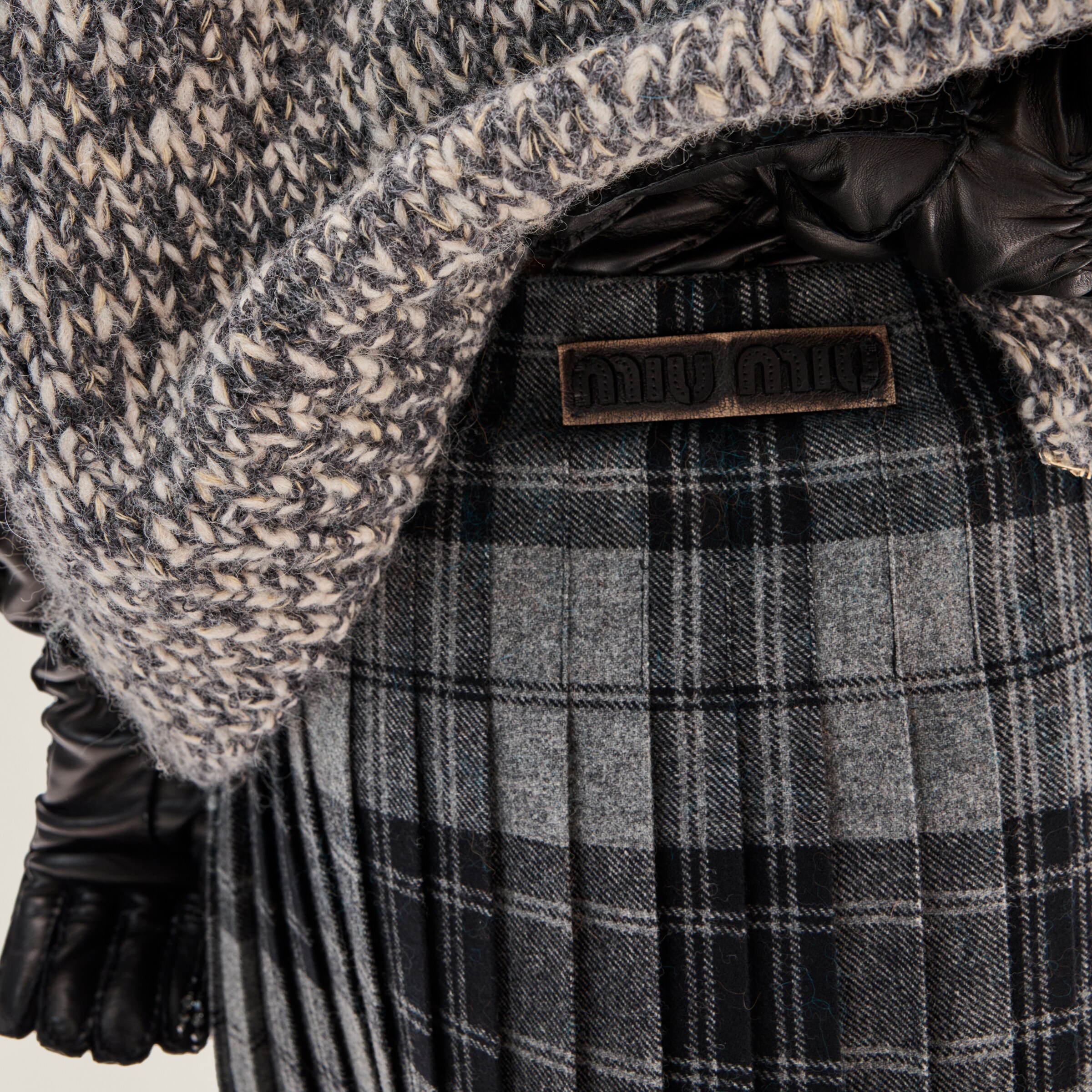 Miumiu 2026 Midi Skirt Black and Beige Polyester main image 1