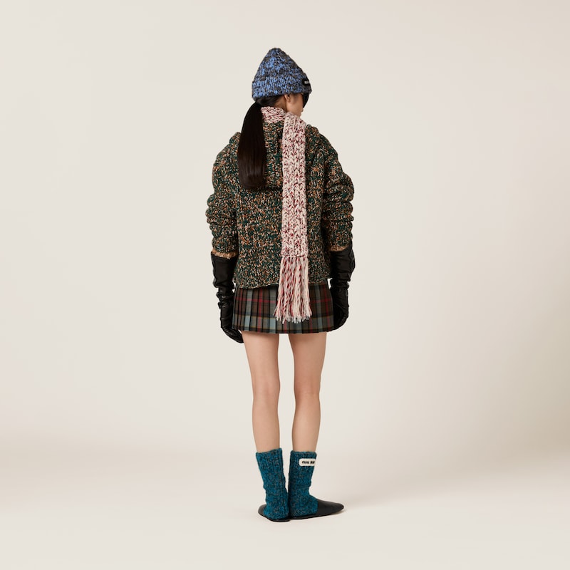 Embroidered plaid miniskirt