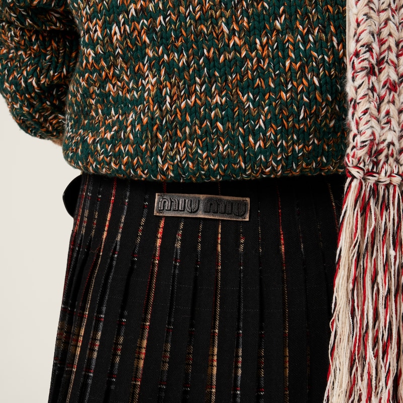 Printed plaid miniskirt