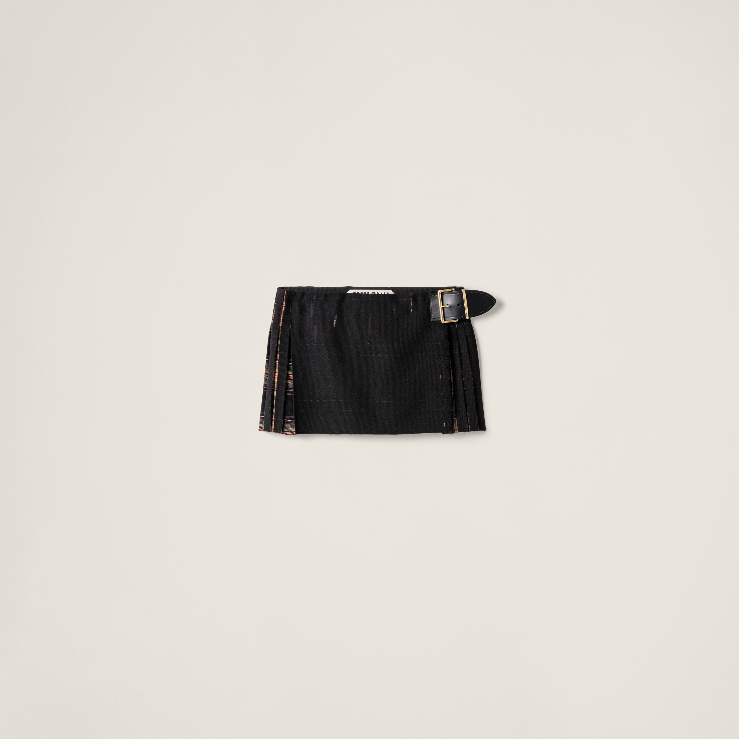 Printed plaid miniskirt