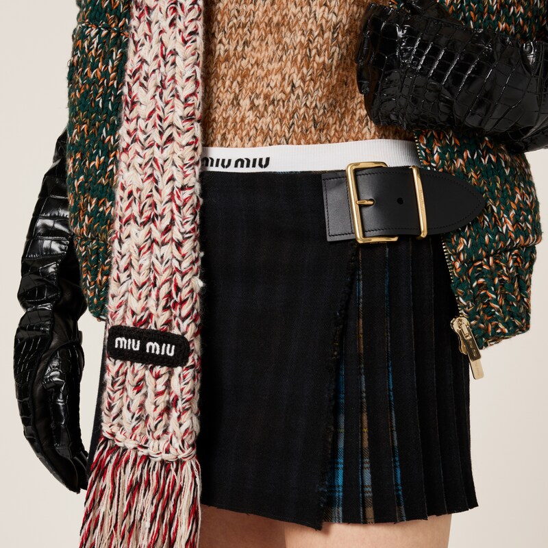 Karierter Minirock mit Print