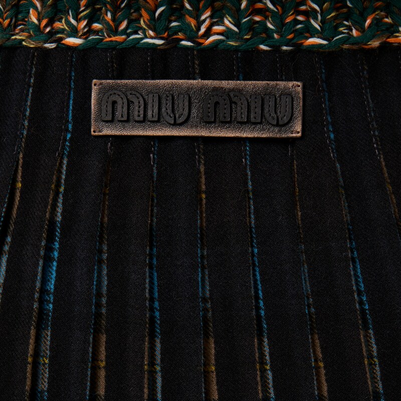 Karierter Minirock mit Print