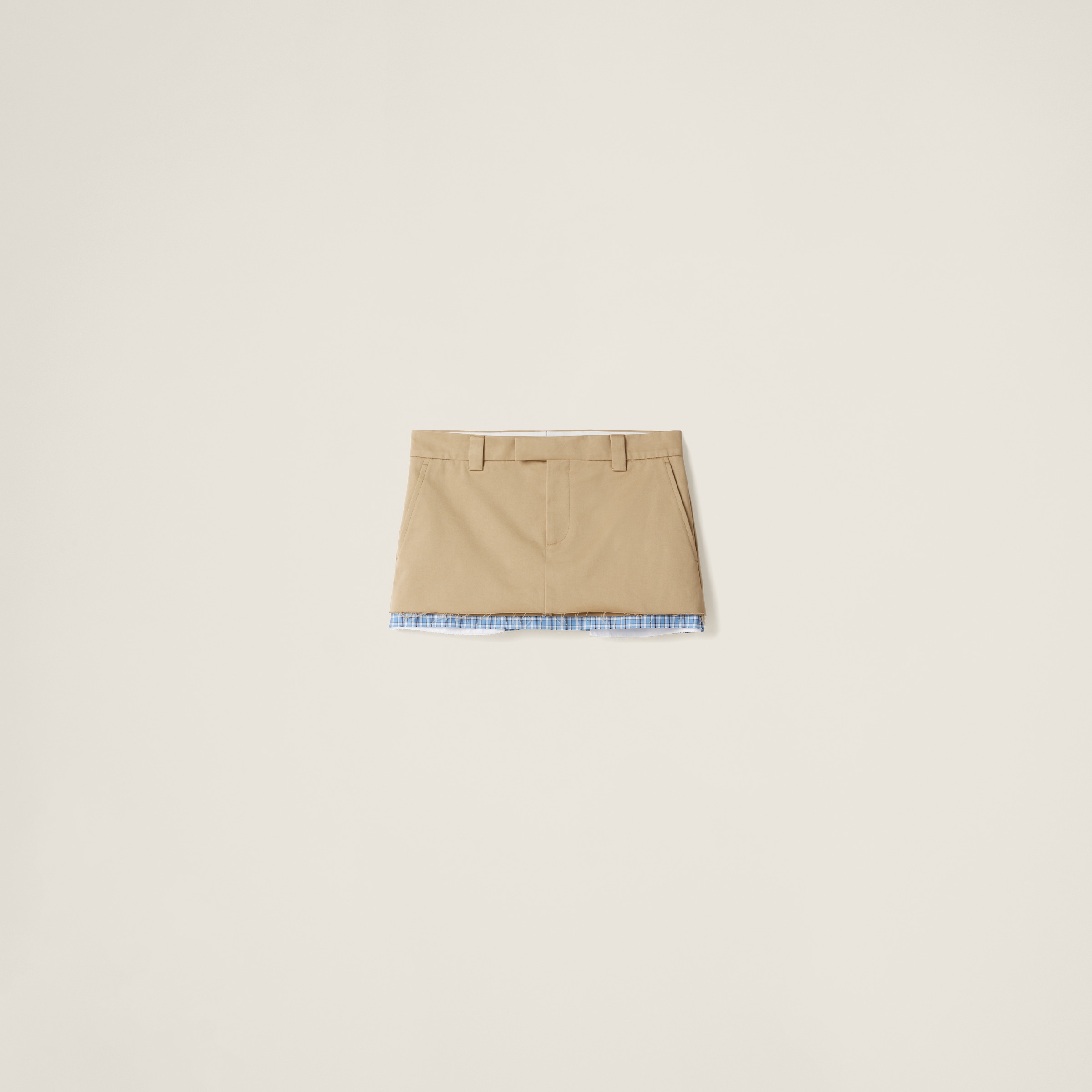 Miu Miu Cotton Chino Mini Skirt In Cord