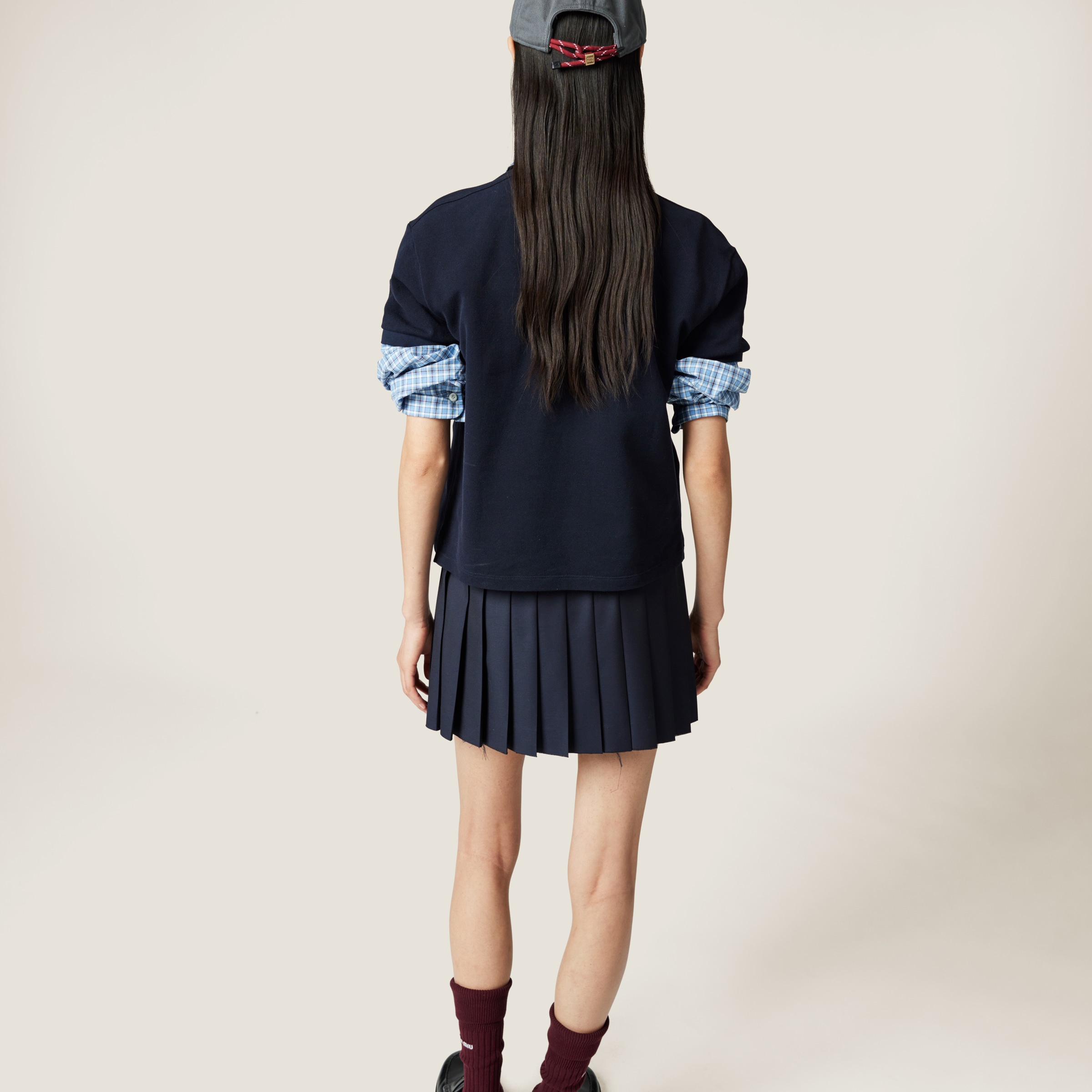 MIU MIU PLEATED BATAVIA MINISKIRT 