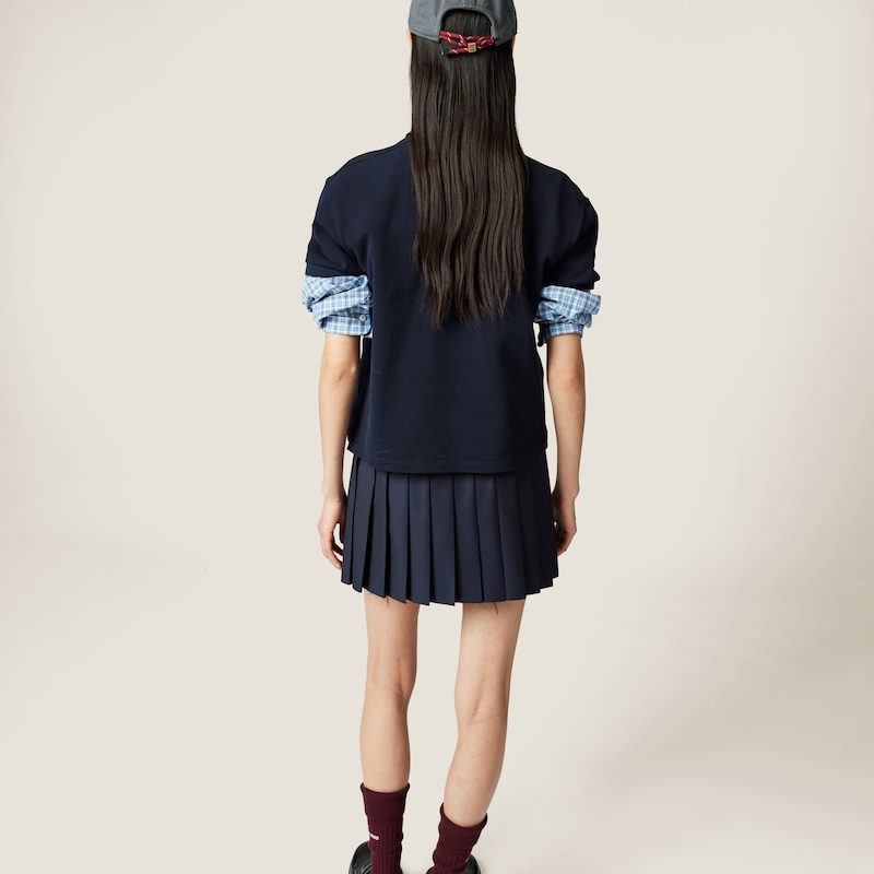 Pleated batavia miniskirt