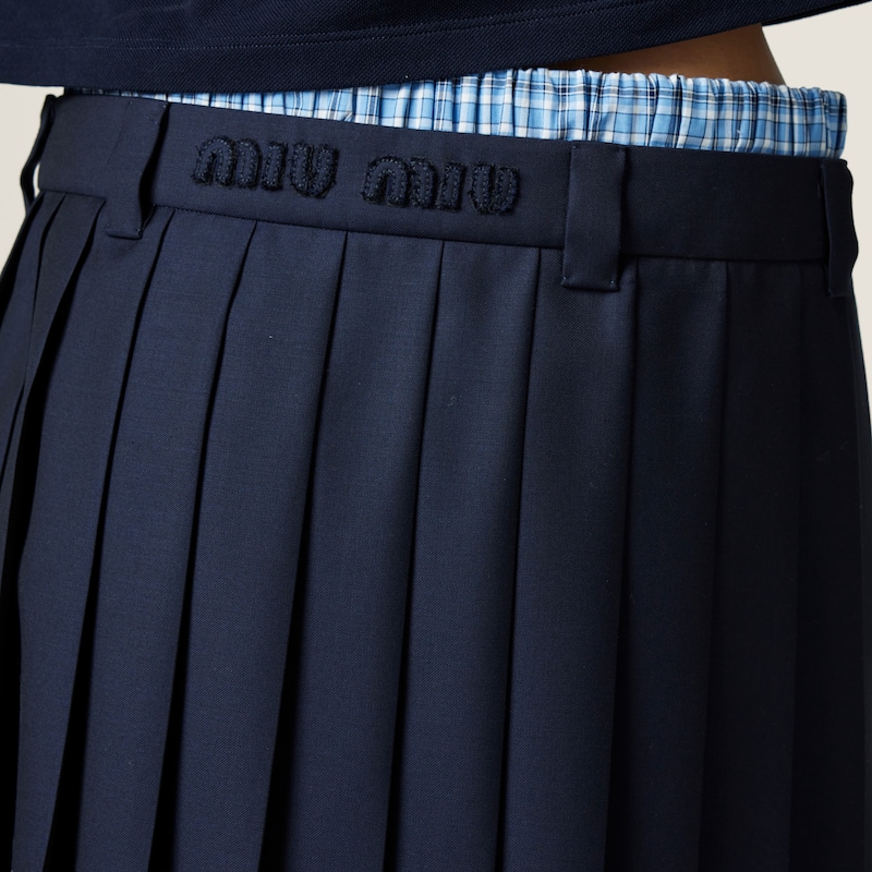 Pleated batavia miniskirt