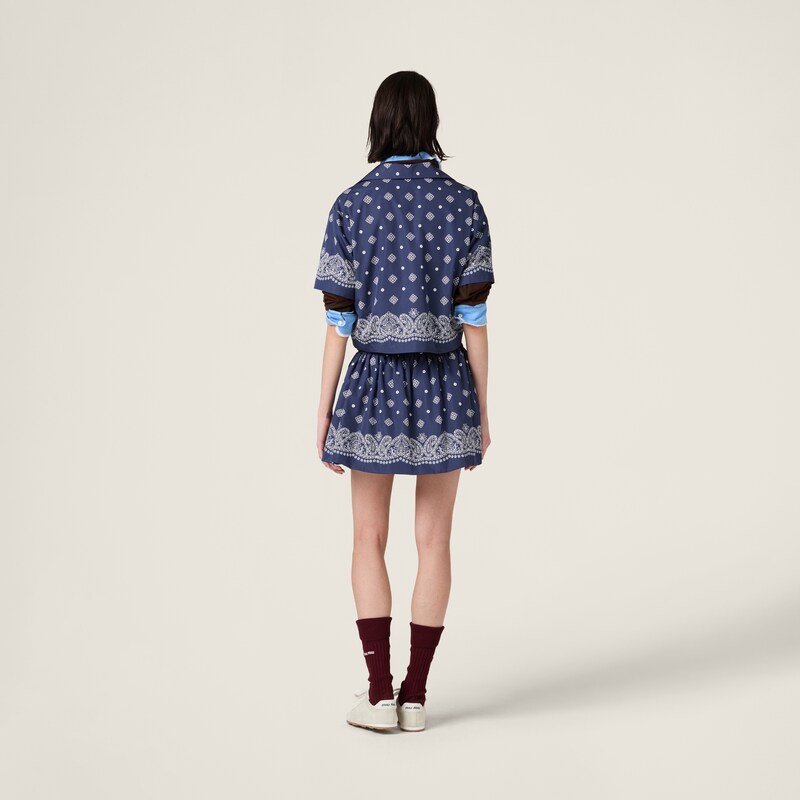 Bandana print poplin miniskirt