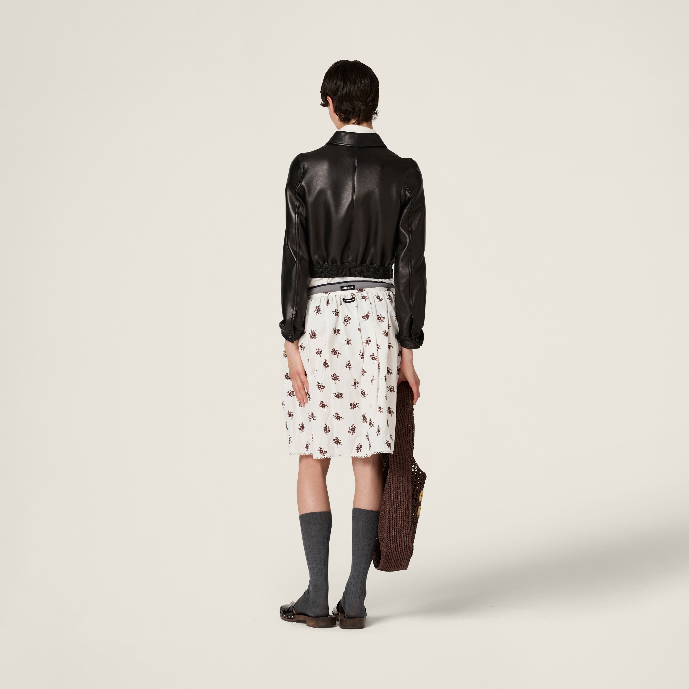 【MIUMIU】ミュウミュウ 新作 25SS スラブポプリンスカート MIUMIU】ミュウミュウ 新作 25SS スラブポプリンスカート
