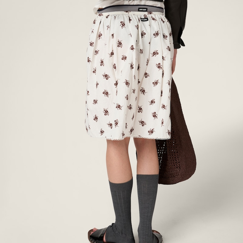 印花粗斜纹府绸半身裙