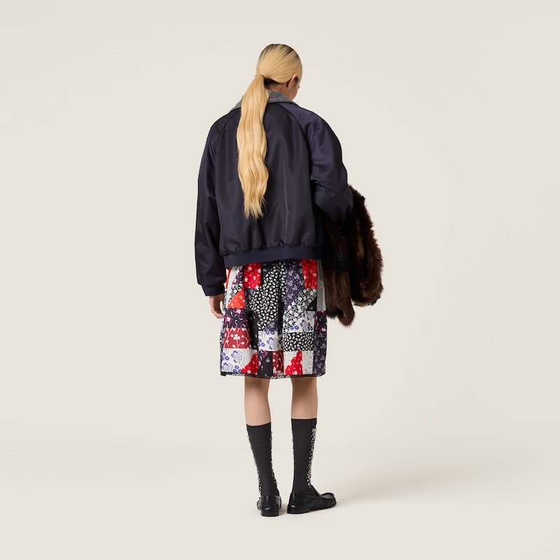 Patchwork poplin skirt