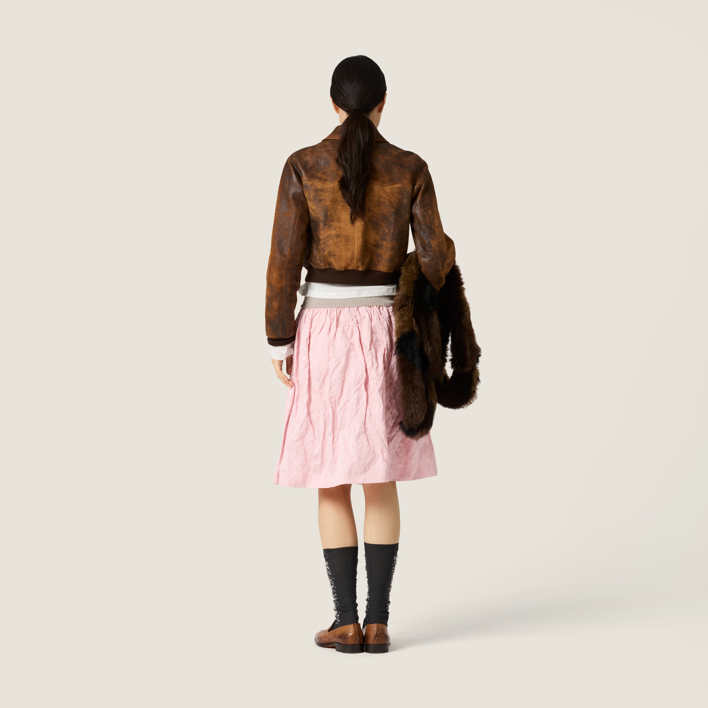 Miu Miu Duchesse Skirt In Pink