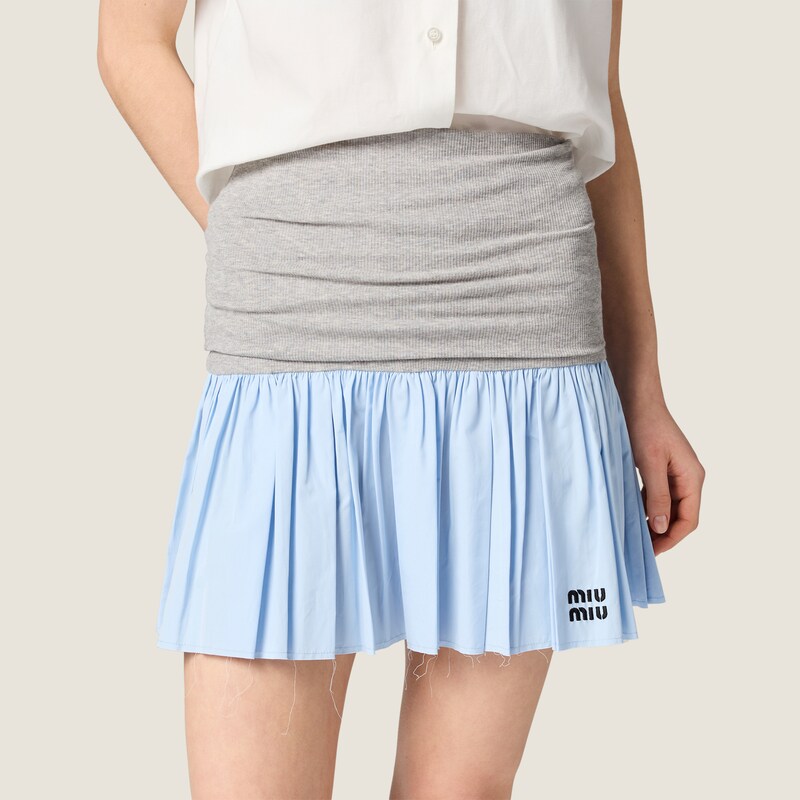 Jersey and poplin skirt