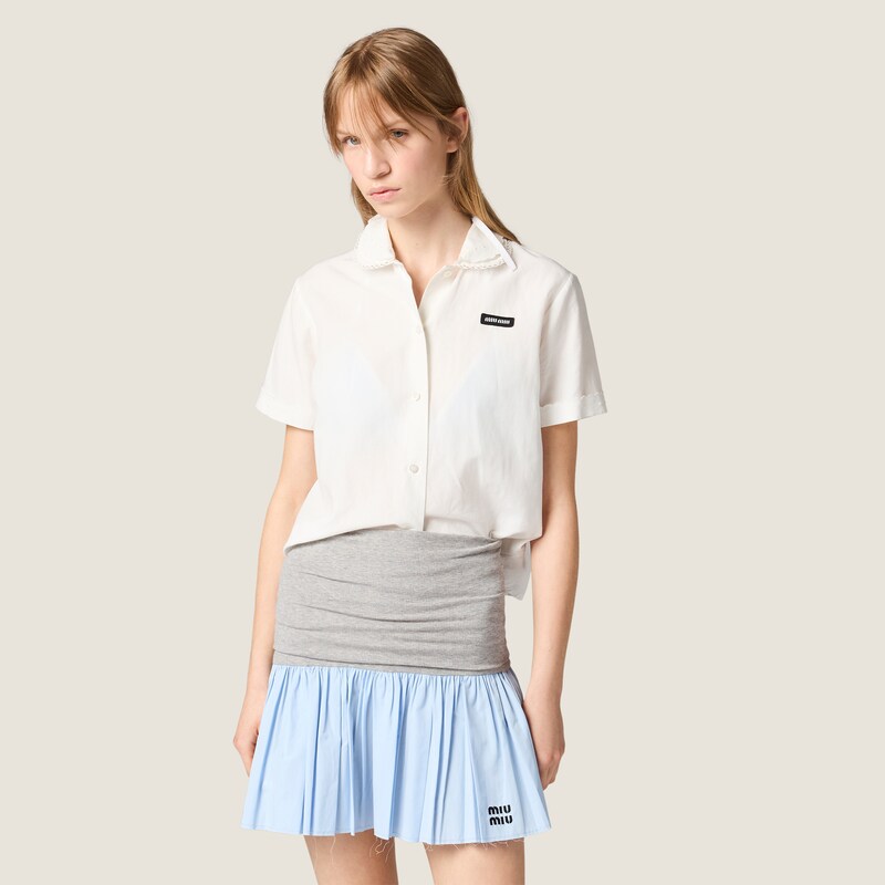 Jersey and poplin skirt