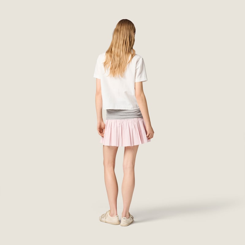 Jersey and poplin skirt