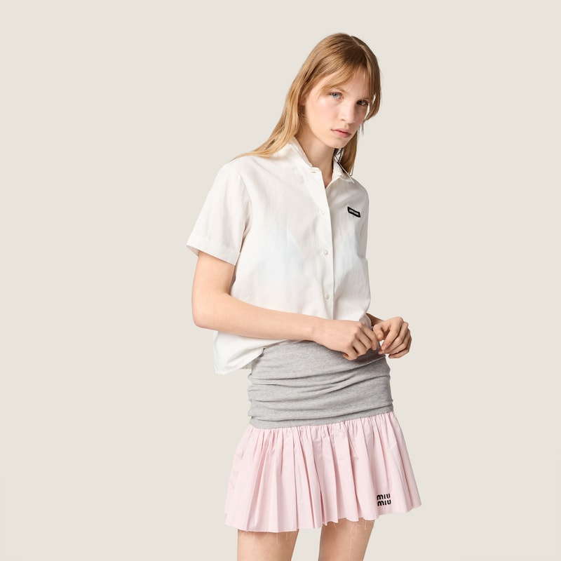 Jersey and poplin skirt