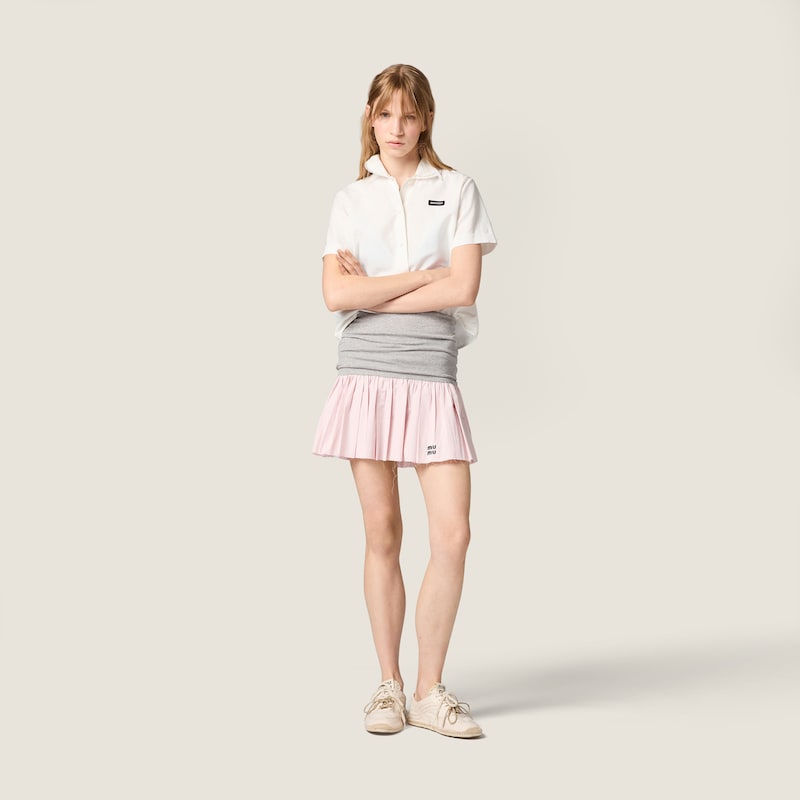 Jersey and poplin skirt