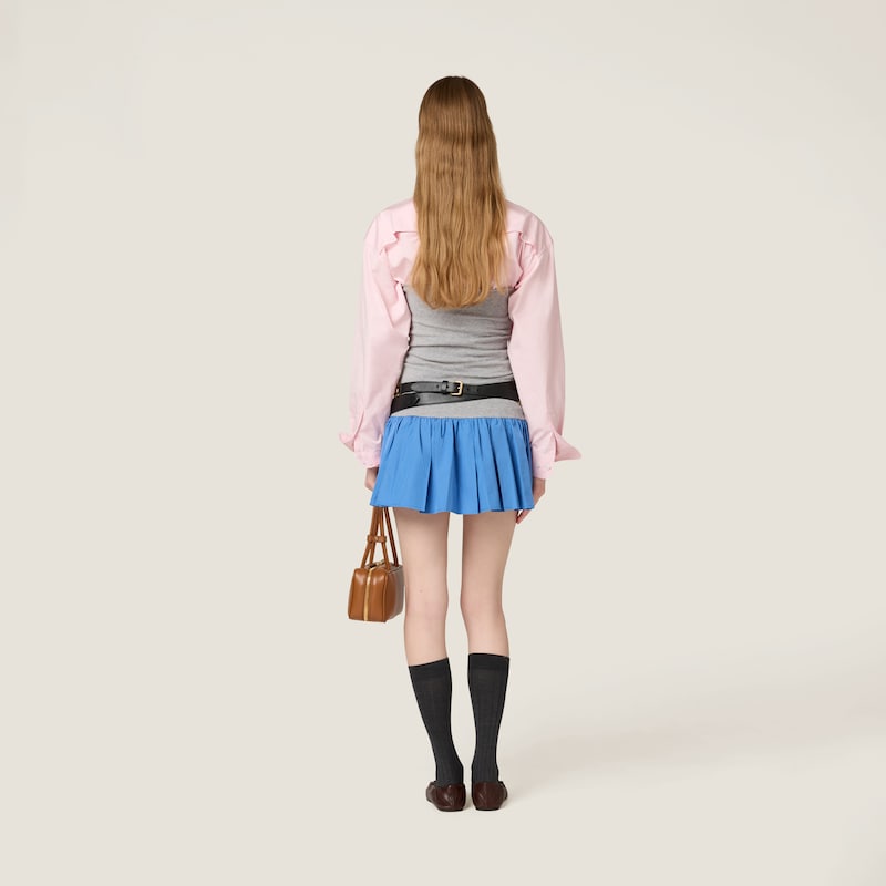 府绸和平纹针织迷你半身裙