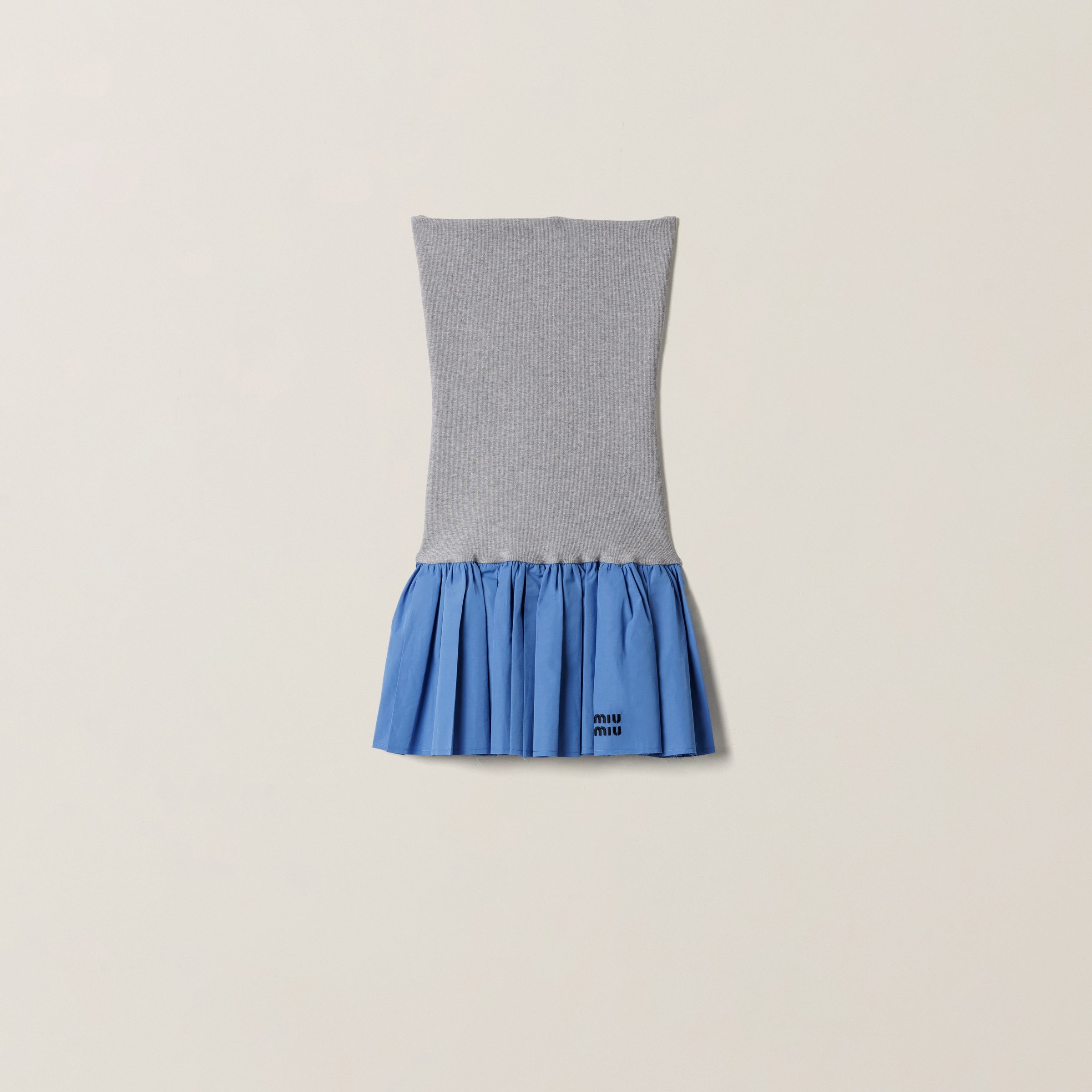 Miu Miu Poplin And Jersey Miniskirt