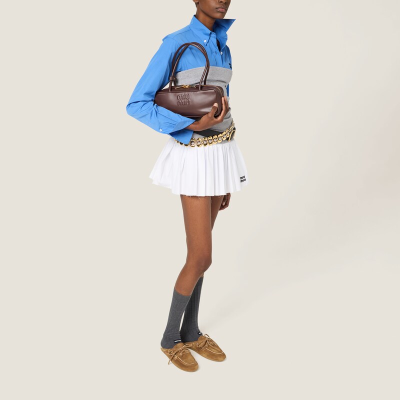 府绸和平纹针织迷你半身裙