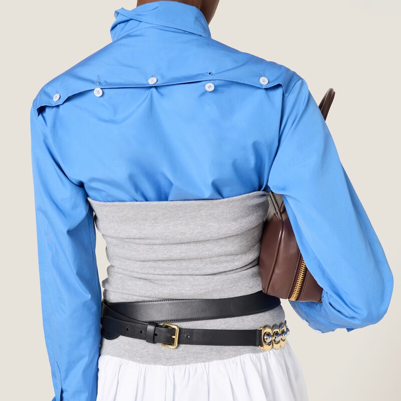 府绸和平纹针织迷你半身裙