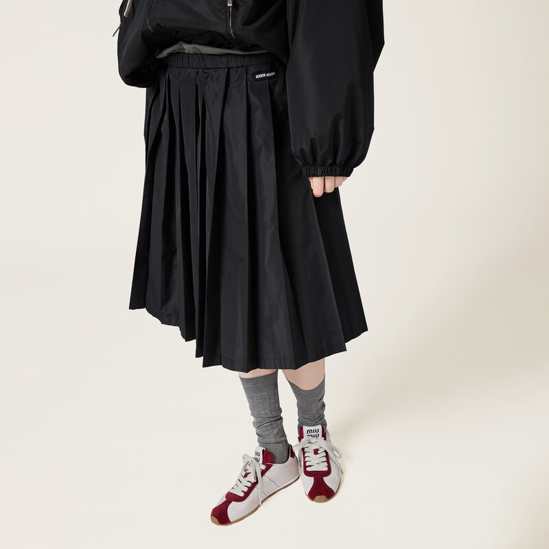 Technical silk skirt