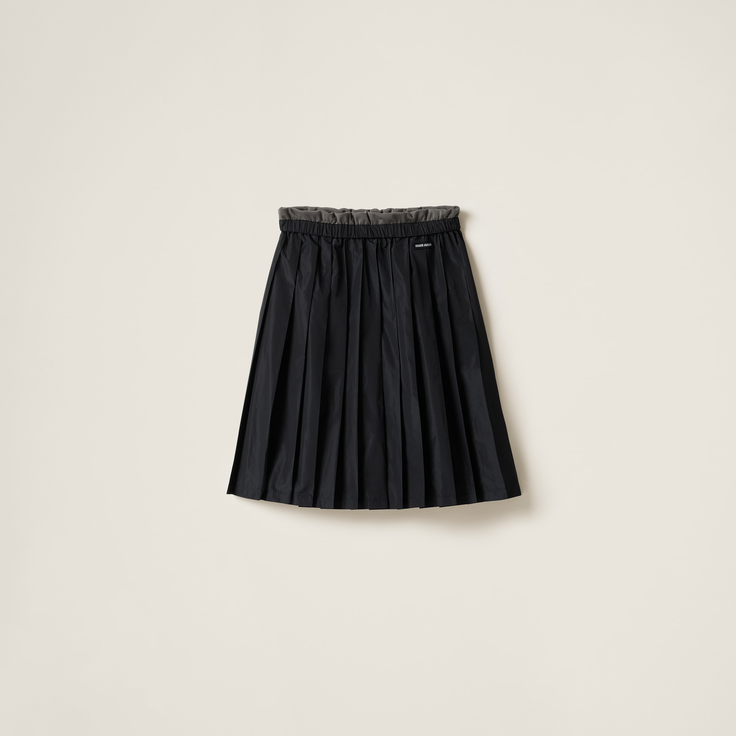 Miu Miu Technical Silk Skirt In Black