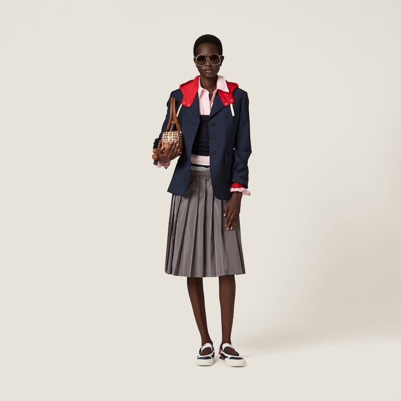 Technical silk skirt