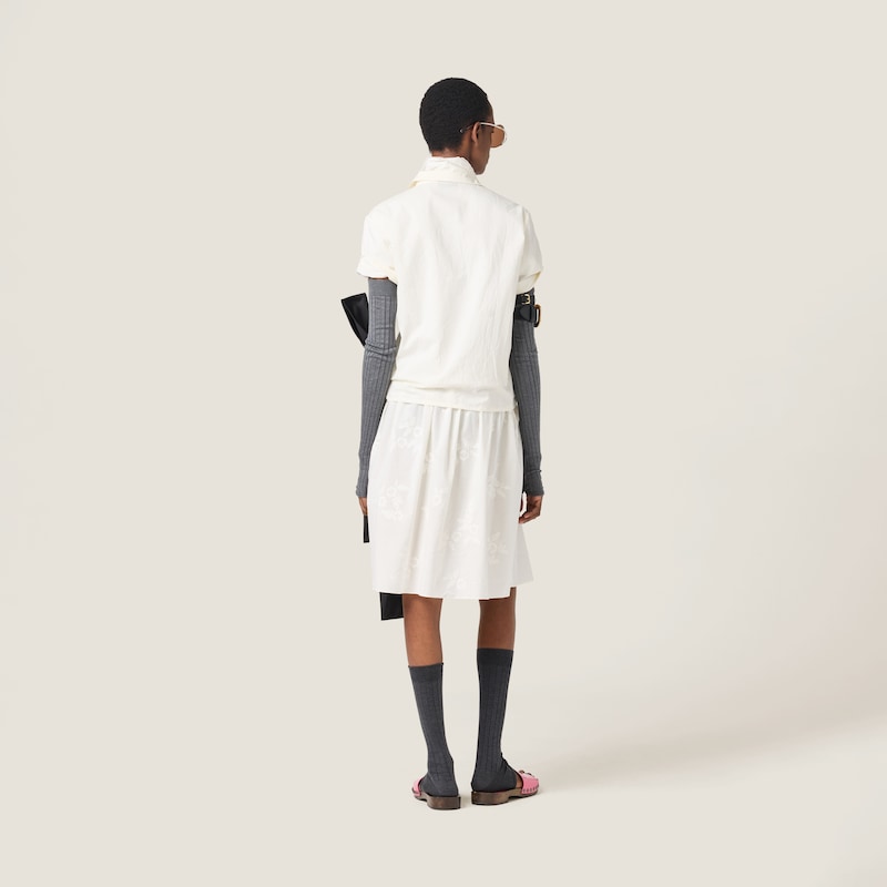 Embroidered batiste skirt