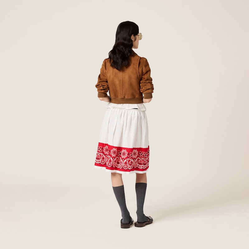 Falda de popelín flameado con estampado