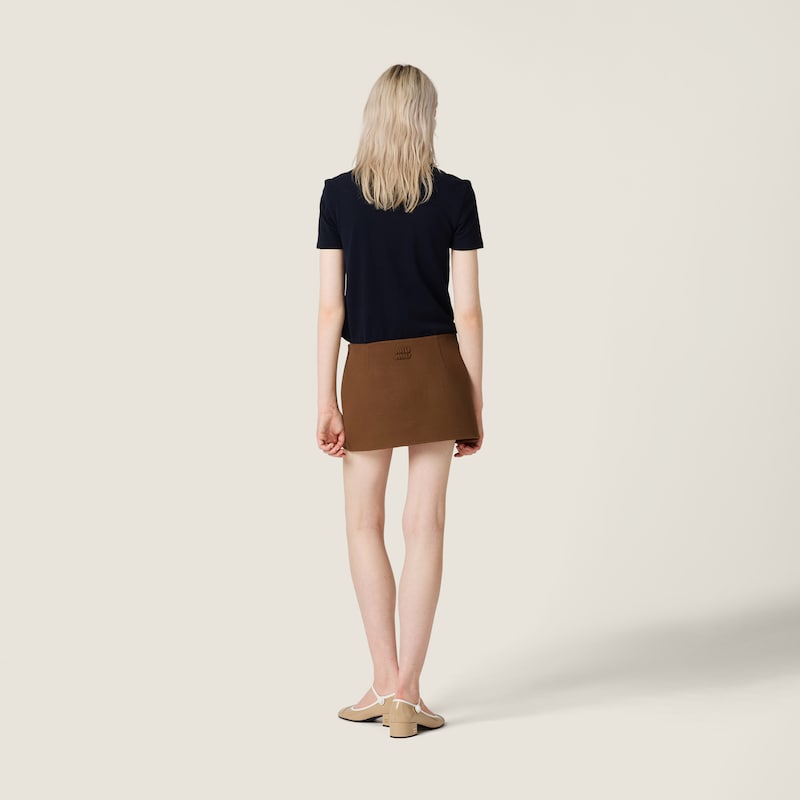 Double cashmere miniskirt