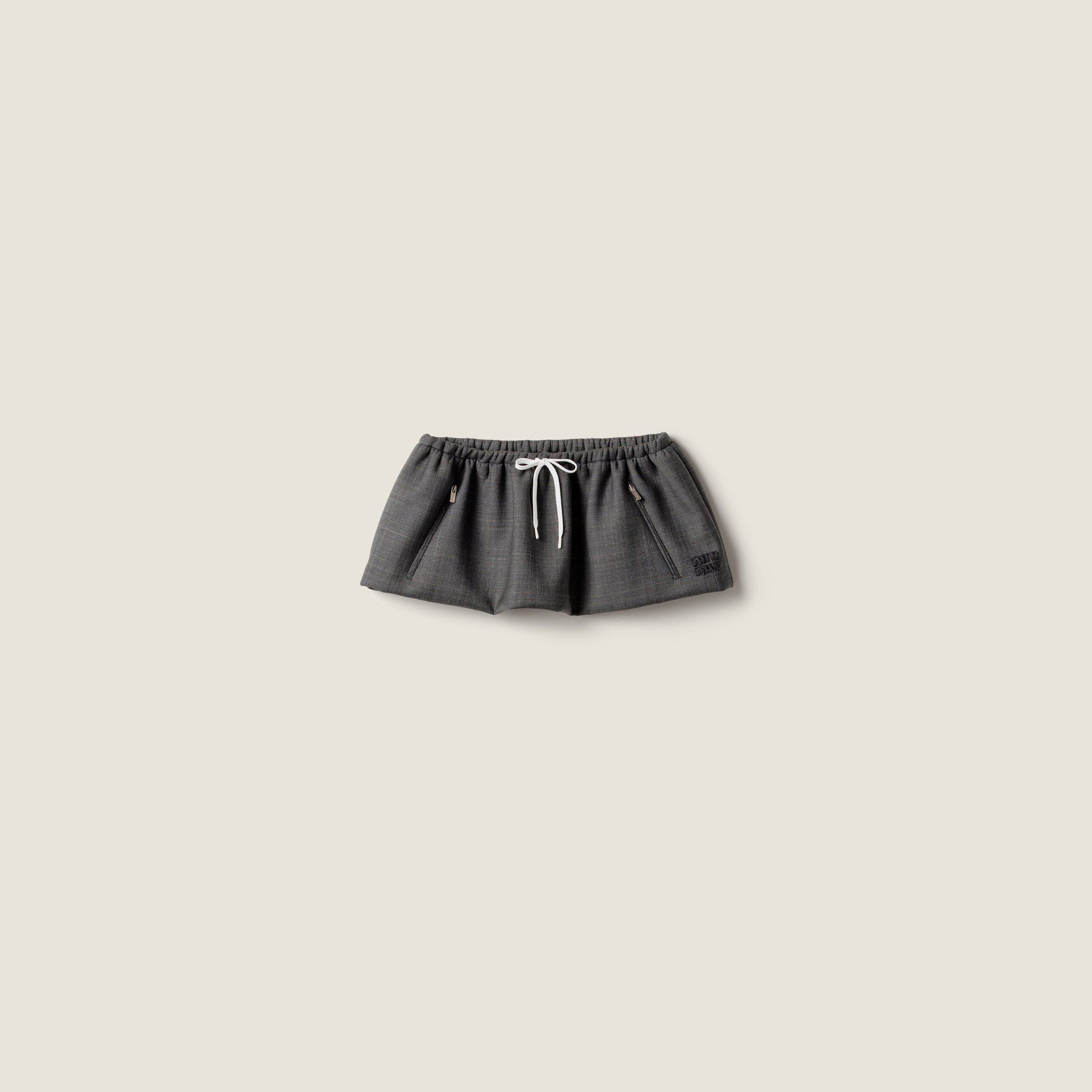 Slate Gray Prince Of Wales Miniskirt | Miu Miu