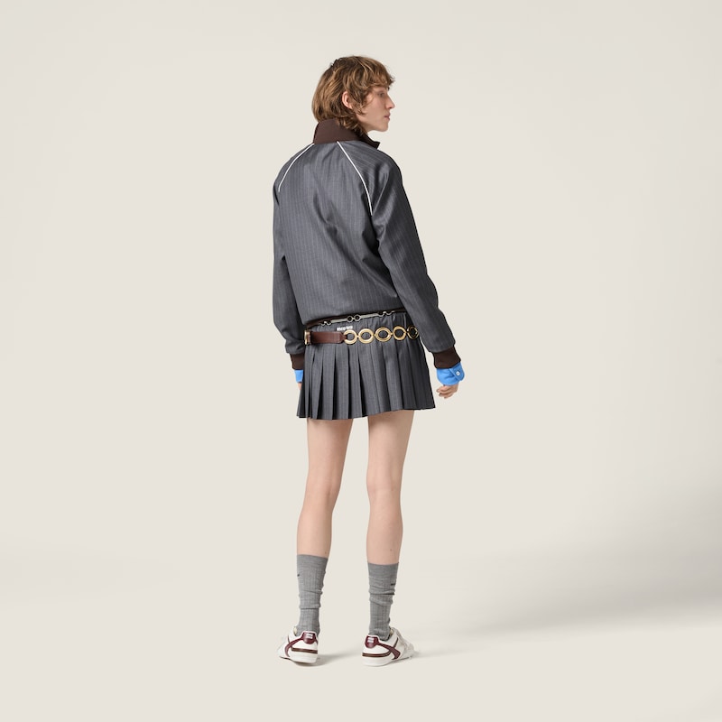 Pleated Pinstripe miniskirt