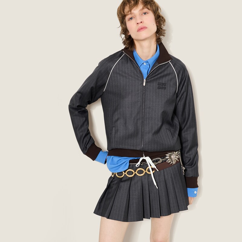 Pleated Pinstripe miniskirt