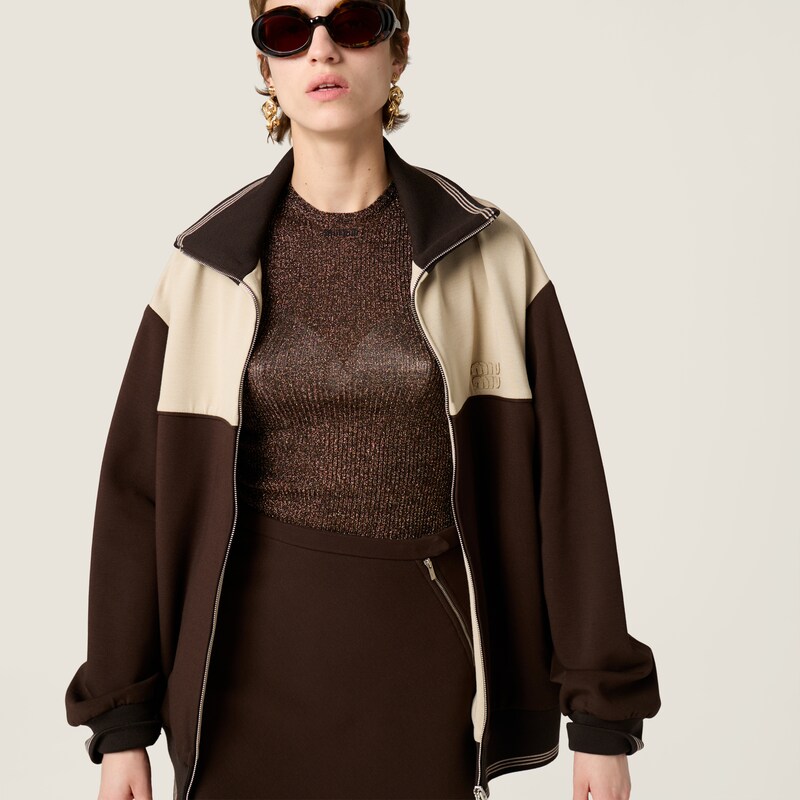 Strick-Minirock mit Stoffmuster