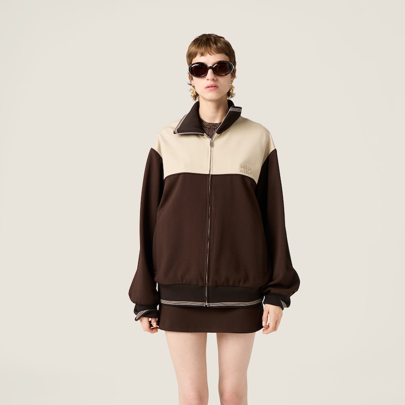 Strick-Minirock mit Stoffmuster